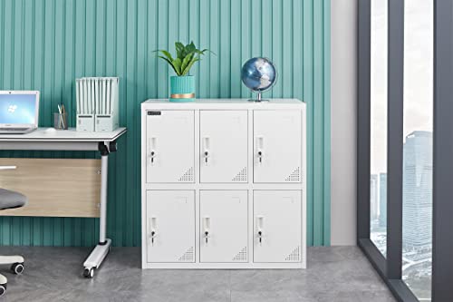 MAYROY Metal Locker Office Storage Organizer - Full White, W6D