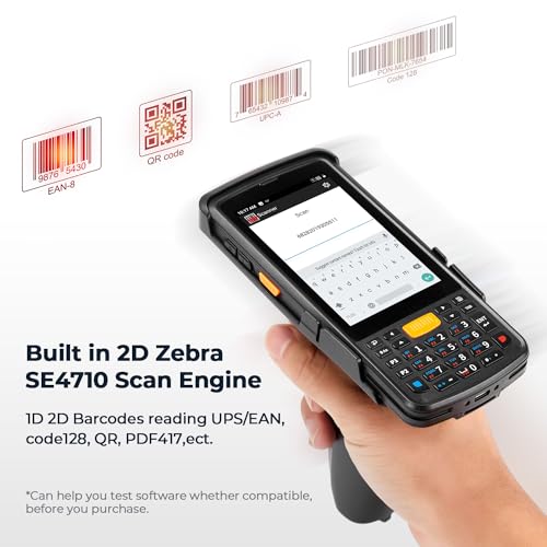 MUNBYN Android Barcode Scanner with Pistol, Android 11 SE4710 Zebra Scanner Engine, Handheld Computer, Inventory Scanner, Rugged 4G - 2Y Protection