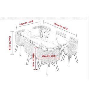 AkosOL Business Reception Conference Room Table with Chair Set - 5 Ft, Light Blue Cloth