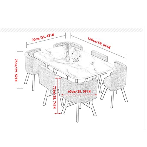AkosOL Conference Table Set for 6 - Brown Leather Rectangle Office Furniture