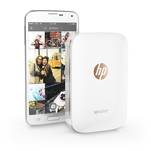 HP Sprocket Portable Photo Printer, X7N07A, Print Social Media Photos on 2x3 Sticky-Backed Paper - White