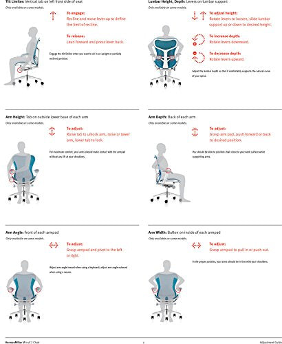 Herman Miller Mirra 2 Office Chair Tilt Limiter - Adjustable Arms and Seat - Dark Turquoise Butterfly Suspension Latitude Back with Studio White Frame Fog Base - Adjustable Lumbar Support - C7 Hard Floor Casters