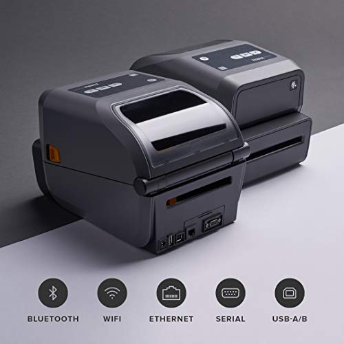 Zebra ZD620t Thermal Transfer Desktop Printer 203 dpi Print Width 4 in WiFi Bluetooth Ethernet Serial USB Cutter Preinstalled ZD62042-T21L01EZ