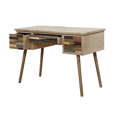 Felix Desk in Artist Palette with Storage And Telescoped Wood Legs, by Artum Hill