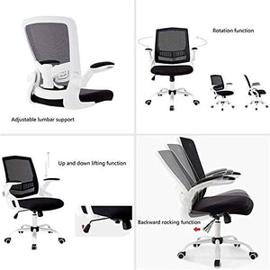 KouRy Ergonomic Office Gaming Chair with Lumbar Support - White