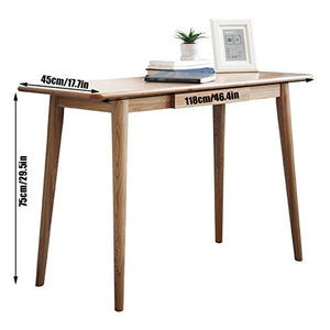 WLNKJ Wood Writing Desk with Drawer, 46.4" Modern Home Office Laptop Desk Workstation | Nordic Style Simply Study Table | Oak Dressing Table