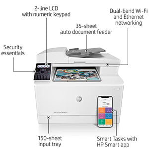 HP Laserjet Pro M183fw Wireless Color All-in-One Laser Printer - Print Scan Copy Fax - 16 ppm, 600 dpi, Voice-Activated, Manual Duplex Printing, 35-Page ADF