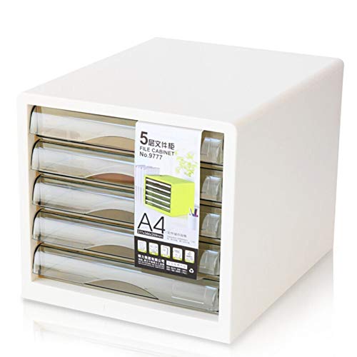 5-Layer Desktop File Cabinet A4 Data Storage Cabinet White