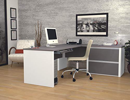 Bestar L-Shaped Desk with lateral File Cabinet - Connexion