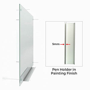 Frameless 48 x 72 Inch Black Glass Magnetic Dry-Erase Board Eased Corners Floating Whiteboard by Fab Glass and Mirror