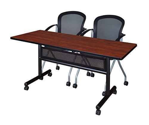 Regency Training Table Set with Modesty Panel & Chair - 60 x 24 inch Cherry