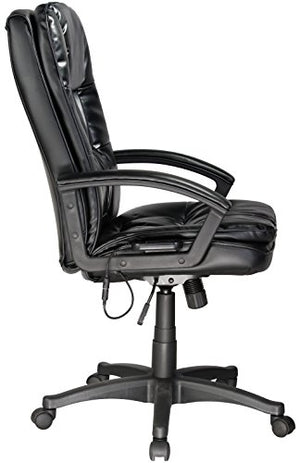 Comfort Products 60-6810 Leather Executive Chair with 5-Motor Massage, Black