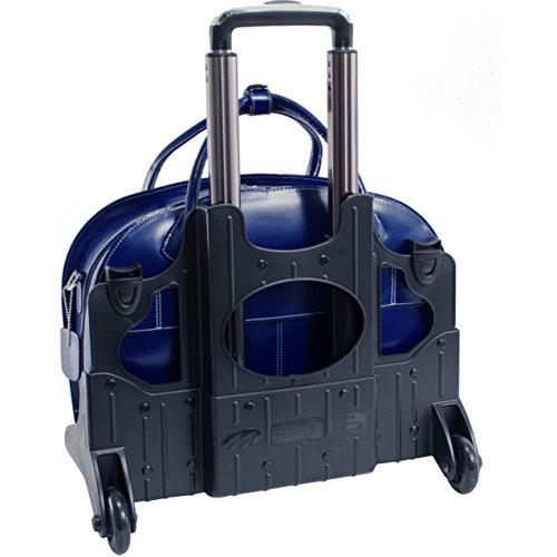 McKleinUSA Glen Ellyn 94367 W Series Italian Leather Detachable-Wheeled Ladies Briefcase (Navy)