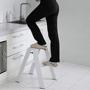 QDY Folding Stool 2 Step Lightweight Ladder for Caravans & Camper Vans - 150KG Load Bearing