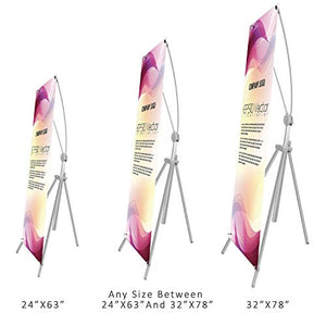 TheDisplayDeal Adjustable Aluminum Banner Stand Fits Any Banner Sizes 24" to 32“W, 63" to 78" H (20 pcs Pack)