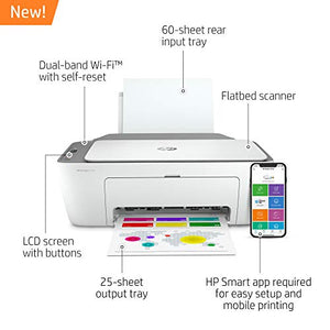 HP DeskJet 2755 Wireless All-in-One Printer, Mobile Print, Scan & Copy, HP Instant Ink Ready, Works with Alexa (3XV17A)