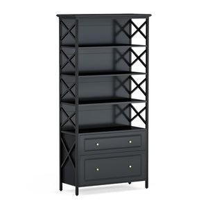 Tribesigns 2 Drawer File Cabinet with Shelves - Vertical Filing Cabinet for Home Office