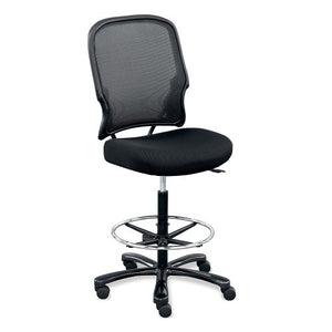 Big and Tall Memory Foam Stool with Black Mesh Back and Black Frame - NBF Signature Series Linear Collection