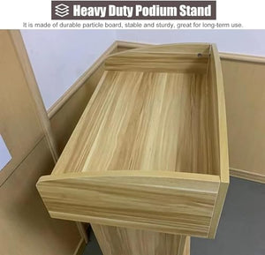 SMuCkS Wood Lectern Podium - Stable & Durable Business Conference/Lecture Hall Speaking Podium