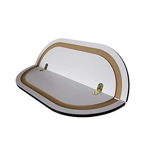 Vispronet Hard PVC Case with Wheels and Removable Lid - Interior Dimensions are 26.5in x 30.5in x 11in - Weighs 37lbs and Stands 39in Tall - Comes with a Black Wood Grain Laminated Foldable Tabletop