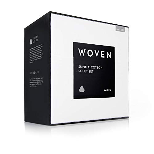 MALOUF Supima Premium Cotton Sheets-100 Percent American Grown Long Staple-Sateen Weave-Extra Deep Pockets-Single Ply-600 Thread Count-Split King-Smoke, Split King