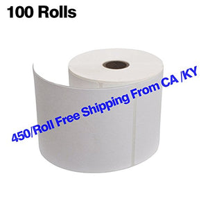 MFLABEL 100 Rolls of 450 Labels 4x6 Direct Thermal Postage Shipping Labels for Zebra 2844 ZP-450 ZP-500 ZP-505（100 Rolls）