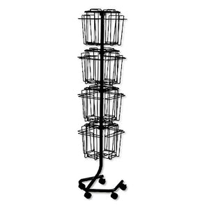 Safco Wire Rotary Display Racks 16 Compartments Charcoal