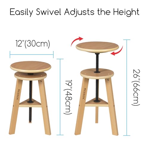 MEEDEN Wood Drafting Table & Stool Set, Adjustable Height, Tiltable Tabletop