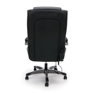 Essentials Massage Office, Computer, or Gaming Chair - Heated Shiatsu Plush Leather Executive Chair, Black (ESS-6035M)