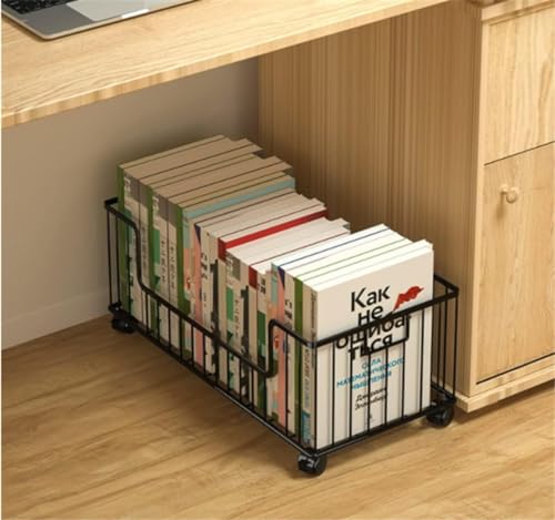 GaRcan Desk-Side Small Bookshelf with Wheels
