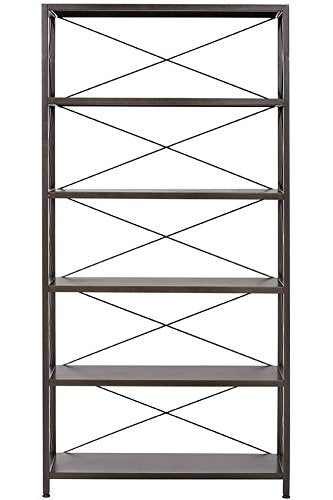 Home Decorators Collection Ryan Metal Bookcase, 5 Shelf, Burnished Black
