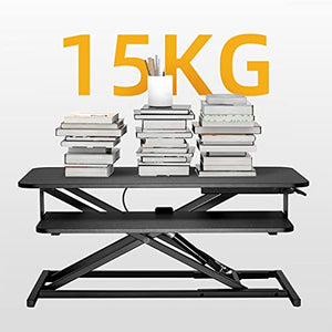 Standing Desk Converter 31.5inch Height Adjustable Sit to Stand Up Desk Riser Home Office Desk Workstation for Dual Monitors Laptop with Keyboard Tray