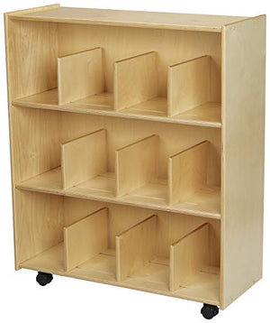 Childcraft Mobile Open Shelving Units with Adjustable Dividers, 35-3/4 x 14-1/4 x 42 Inches
