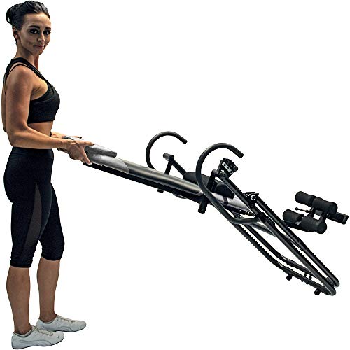 Body Vision IT9825 Premium Inversion Table with Adjustable Head Rest & Lumbar Support Pad, - Heavy Dutyup to 250 lbs., Gray