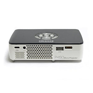 AAXA P450 Pico/Micro Projector with LED, WXGA 1280x800 Resolution, 450 Lumens, Pocket Size, HDMI, Mini-VGA, 15,000 Hour LED Life, Media Player, DLP Projector