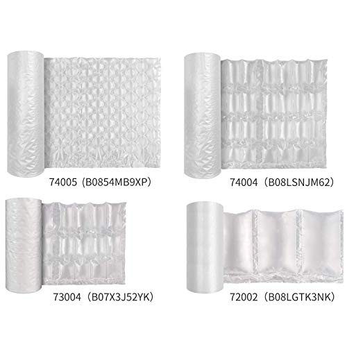 JZBRAIN Air Cushion Film 72002 Air Pillows Air Bubble Bags Wrap Packing Roll, 1 Roll 200mm X 100mm X 200m X 0.02mm Air Cushion Films ONLY Compatible with JZBRAIN Air Cushion Machine (4 Rolls)