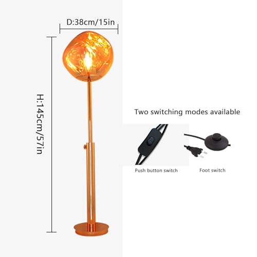 BNZCZY Nordic Lava Floor Lamp, PVC Transparent Lampshade, 57in, Indoor Lighting