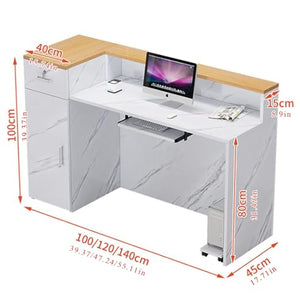 ZXLBTNB Reception Desk Checkout Counter, L-Shaped Cashier Station, Modern Clothing Store Furniture