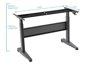 Monoprice Height Adjustable Gas-Lift Sit-Stand Desk Frame - 5 Feet Wide - Black | Mobile and Versatile, Easy to use, Smooth and Quiet - Workstream Collection