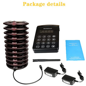 Retekess TD103 Restaurant Pager Coaster System 1000M Long Range Out of Range Alarm 10 Pagers for Warehouse Hotel Community