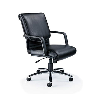 Mayline ALBLK Mercado Chair, Black Leather