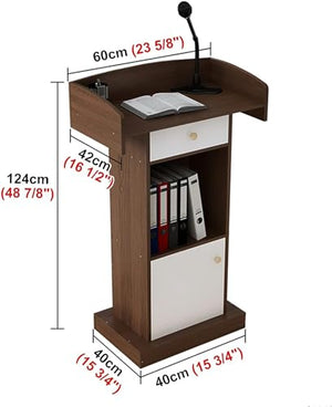 CAMBOS Lectern Podium Stand with Open Storage Drawer