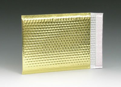 ProLine Glamour Metallic Gold Poly Bubble Mailers Envelopes Bags #0 6.5" x 10" Extra Wide Perfect for DVD Wide CD (1000)