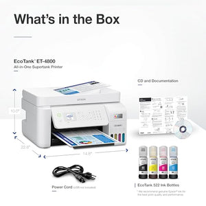 Epson EcoTank ET-4800 Wireless All-in-One Supertank Printer - White