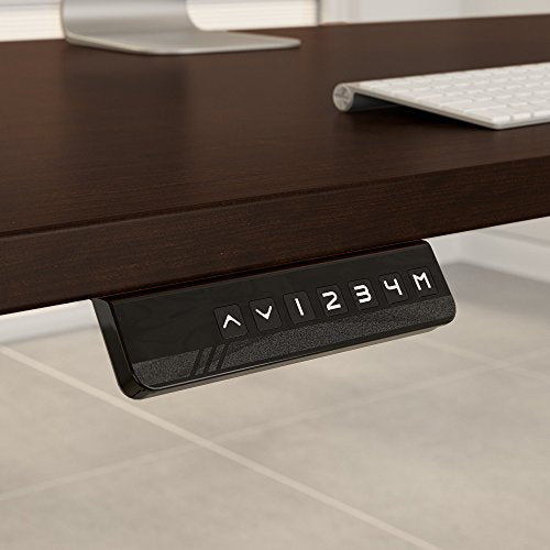 Move 60 Series 48W x 24D Height Adjustable Standing Desk with Storage in Mocha Cherry with Black Base