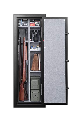 Fortress 14-Gun Fireproof Safe with Combination Lock, Black | 14-Gun with Combination Lock