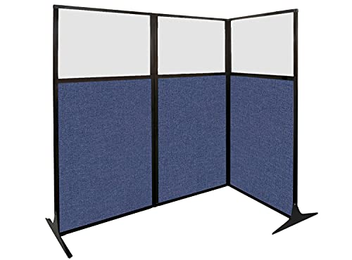 Versare Workstation Partition | Portable Wall Divider | Modern Office Cubicle | Free Standing Privacy Screen | Flexible Work Space | 99" x 70" Cloud Gray Fabric Panels