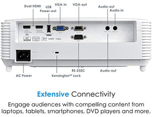 Optoma EH412ST Short Throw 1080P HDR Professional Projector | Super Bright 4000 Lumens | Business Presentations, Classrooms, or Meeting Rooms | 15,000 hour lamp life | Speaker Built In | Portable Size