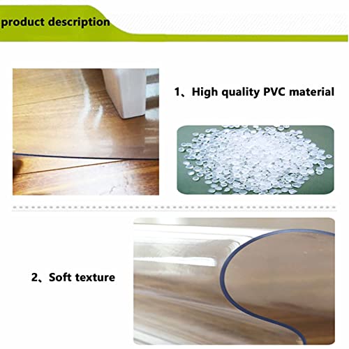 AWSAD Transparent Chair Mat for Hard Floors 220x320cm - Tile Protection Mat for Office & Home