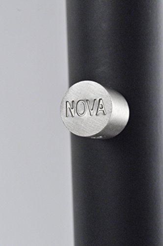 NOVA of California Luna Bella Arc Floor Lamp - 92", Antique Nickel, Matte Black/Silver Leaf Shade, Marble Base, Dimmer Switch
